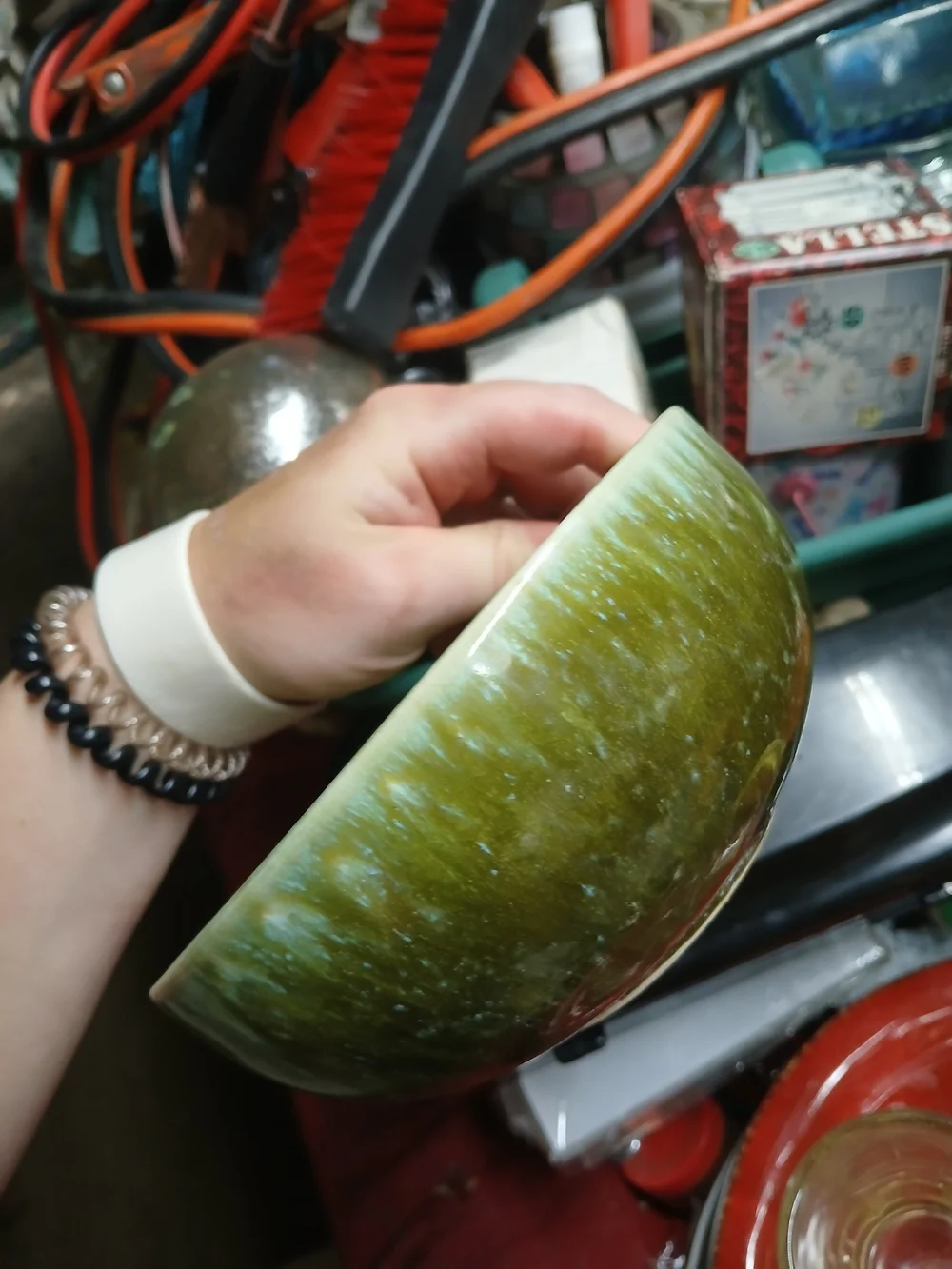 Williams Sonoma Green Glazed Ceramic Bowl